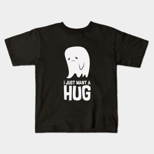 Cute Sad Ghost Just Want a Hug Kids T-Shirt